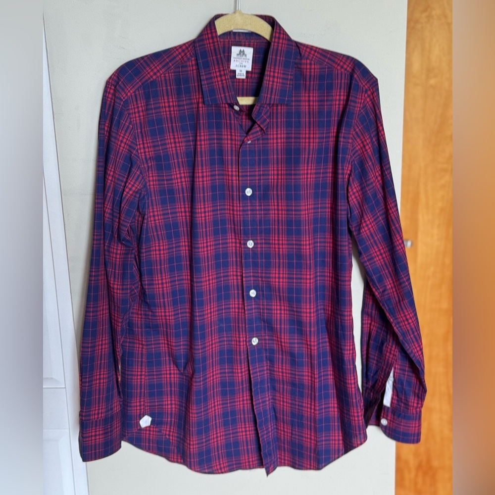 J. Crew Thomas Mason Red and Blue Checkered Dress Shirt